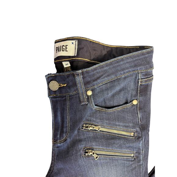 PAIGE Women's Edgemont Double Zip Blue Skinny Jean size 26 - Picture 4 of 6